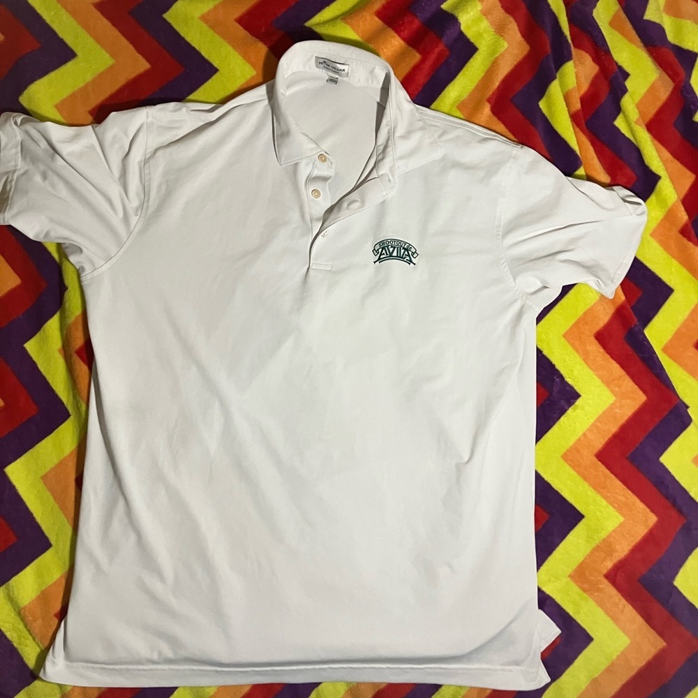 Peter Millar-summer comfort men’s XL polo shirt white color soft shell